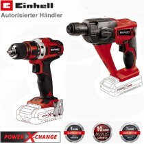 Einhell Akku-Bohrhammer TE-HD + Bohrschrauber TE-CD 18/40...