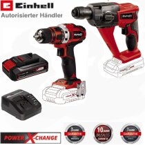 Einhell Akku-Bohrhammer TE-HD + Bohrschrauber TE-CD 18/40...