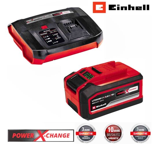 Einhell Starter Kit 4-6 Ah Akku 18V und Boostcharger 6 A 60 min Ladezeit