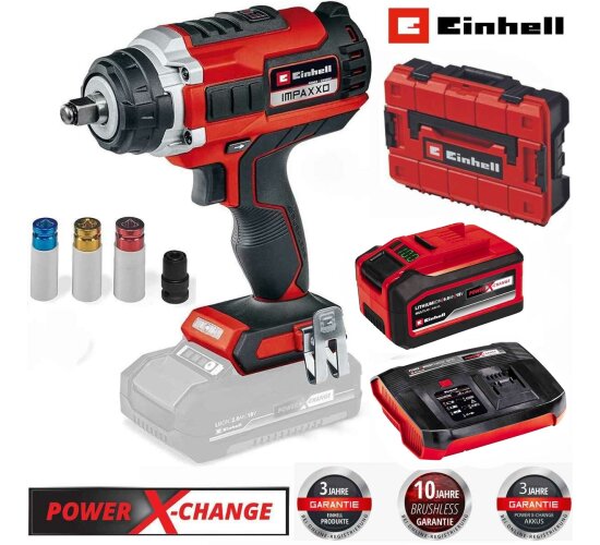 Einhell Schlagschrauber IMPAXXO 18/450 Akku 6.0 Ah 18V Boostcharger 6A SF-Koffer