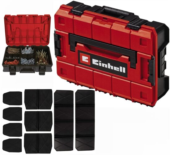 Einhell E-Case S-F Systemkoffer stapelbar, spritzwassergeschützt  inkl.9 Fächer