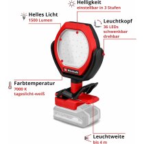 Einhell Akku-Outdoor-Lampe GC-OL 18/1500 Li-Solo 1500 lm,...