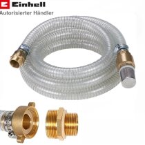 Einhell Saugschlauch f. Gartenpumpe 4 m Messing 42 mm, 1 1/4 Zoll + Filterkorb