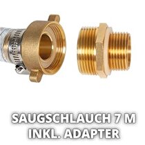 Einhell Saugschlauch f. Gartenpumpe 7 m Messing 42 mm, 1 1/4 Zoll + Filterkorb