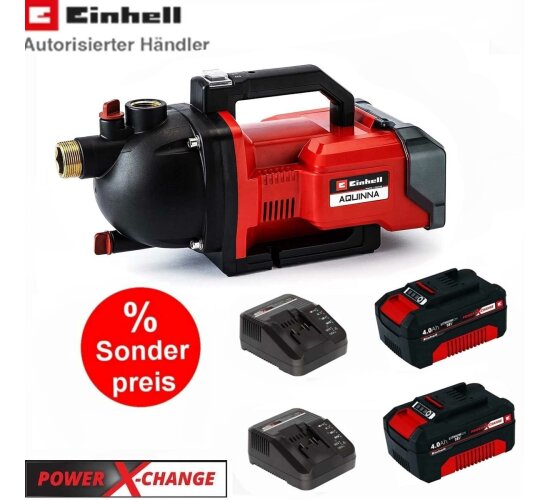 Einhell Akku-Gartenpumpe AQUINNA 36/30 (2x 18V)  ECO-Schalter  ( mit Akkus 4 Ah