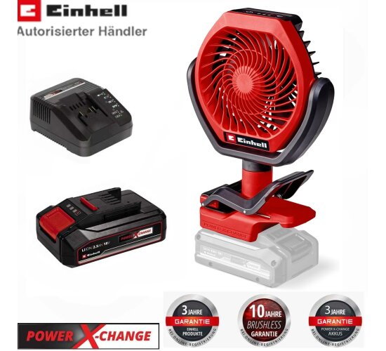 Einhell GC-CF 18/110 Li- Akku-Ventilator 3 Stufen +Akku 2,5 Ah, + Ladegerät