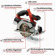 Einhell Set Akku-Bohrschrauber TE-CD 18/40 Handkreissäge TE-CS 18/150 Akku 4 Ah