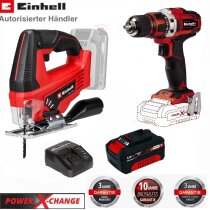 Einhell Set Akku-Bohrschrauber TE-CD 18/40 Stichsäge...