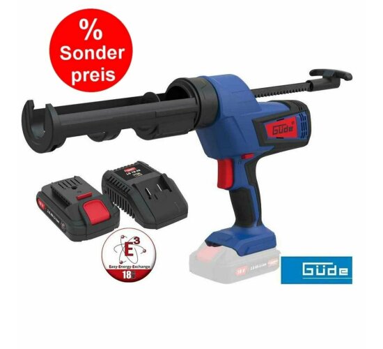 Güde Akku Kartuschenpresse Silikonpresse 18V + Akku 2 Ah / Ladegerä 3A
