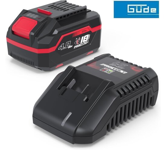 GÜDE Starterset System E³ Ladegerät + 18V E³ Akku 4.0 Ah LGAP 18-3040 P
