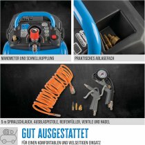 Güde Kompressor Airpower 190/08/6 mit Reifenfüller, Ausblaspistole, Schlauch