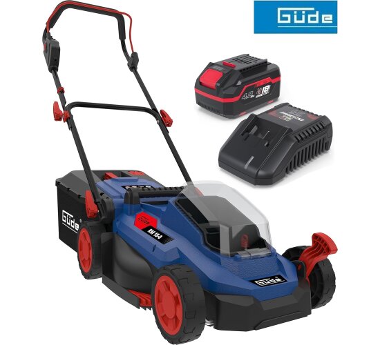 GÜDE City Rasenmäher RM 18/33 18V, 33 cm Schnitt mit Akku 4.0 Ah + Ladegerät