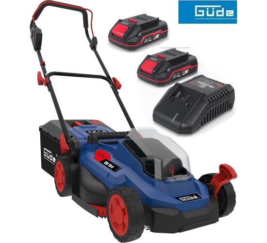 GÜDE City Rasenmäher RM 18/33 18V, 33 cm Schnitt mit 2 x Akku 2.0 Ah + Ladegerät