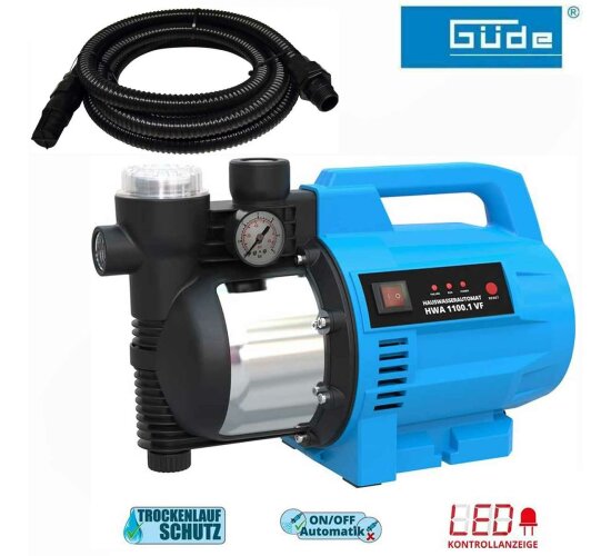 Güde Hauswasserautomat HWA 1100.1 VF  Gartenpumpe inkl. Saugschlauch