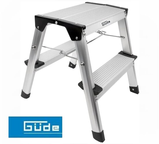 Güde Aluminium-Klapptritt 2x2 Stufen Klappleiter Trittleiter Leiter