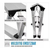 Güde Aluminium-Klapptritt 2x2 Stufen Klappleiter Trittleiter Leiter