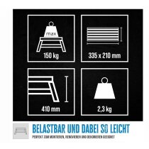 Güde Aluminium-Klapptritt 2x2 Stufen Klappleiter Trittleiter Leiter