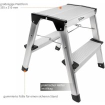 Güde Aluminium-Klapptritt 2x2 Stufen Klappleiter Trittleiter Leiter