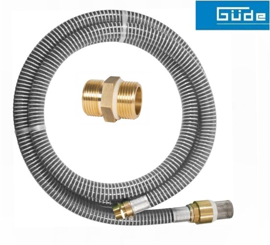 GÜDE Sauggarnitur KA 4P Ansaugschlauch mit Filterkorb Messing 1" 4 m