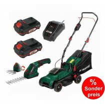 PARKSIDE Gartenset Rasenmäher PRMA 20-Li, 2 Akkus +...
