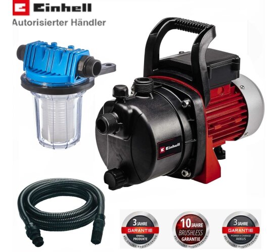 Einhell Set Gartenpumpe GC-GP 6538 (650 W, 3,6 bar, 3.800 l/h + Wasserfilter