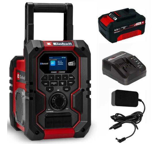 Einhell Akku-Baustellenradio TE-CR 18 Li DAB+/FM/BT mit Akku 4.0 Ah