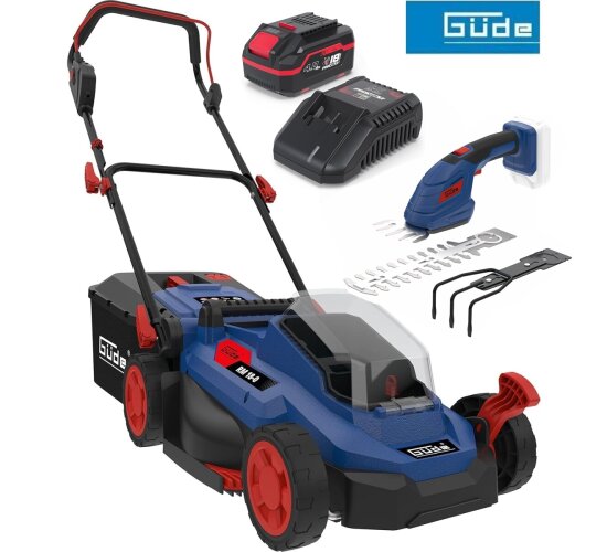 GÜDE City Rasenmäher RM 18/33 18V, 33 cm Gras, Strauchschere, Akku 4.0 Ah