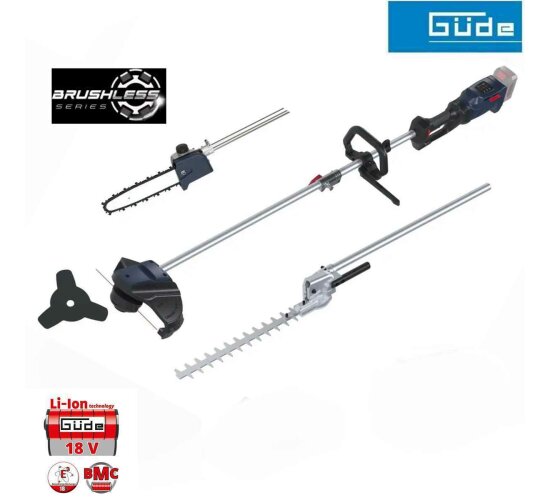 Güde Multifunktionswerkzeug 18V Freischneider Trimmer Heckenschere Astkettensäge 4in1