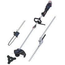 Güde Multifunktionswerkzeug 18V Freischneider Trimmer Heckenschere Astkettensäge 4in1 mit Akku 6 Ah