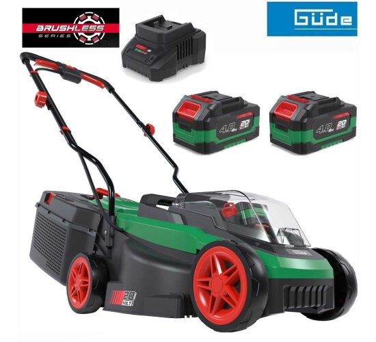 GÜDE City Akku Rasenmäher 320/20-4 mit 2 x Akku 4.0 Ah / Ladegerät, 20V 32cm