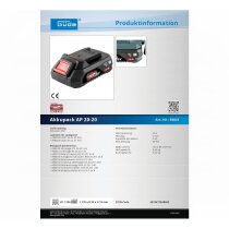 Güde AP20-20 Akku 2,0 Ah 20V Akkupack Ersatzakku