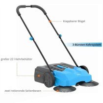 Güde Hand Kehrmaschine GKM 650 2 Seitenbesen 1 Mittelwalze