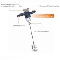 Güde Akku Rührwerk RW 18-401-30 mit Akku 4.0 Ah...