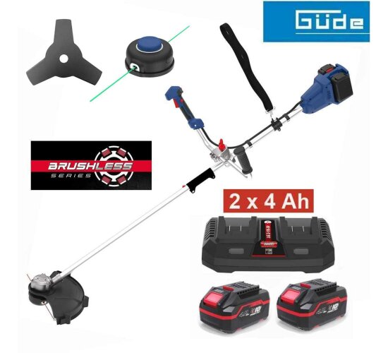 Güde 36V Akku-Freischneider FS 36-0 mit 2 x Akku 4.0 Ah / Doppelladegerät