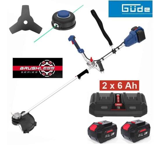 Güde 36V Akku-Freischneider FS 36-0 mit 2 x Akku 6.0 Ah / Doppelladegerät