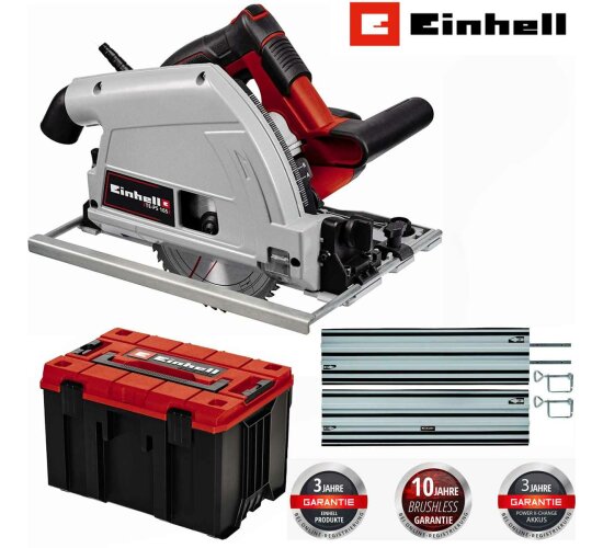 Einhell Tauchsäge TE-PS 165 1.200 Watt + Führungsschiene 2 x 1m Systainer