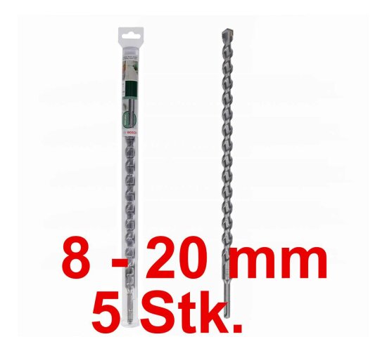 Bosch Set 5 x  SDS plus Ø  8 - 20 mm x 400 x 460 mm  Hammerbohrer,
