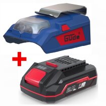 Güde 18V Akku 2.0 Ah +USB-Adapter und Lampe UAL 18-0 ohne ladegerät
