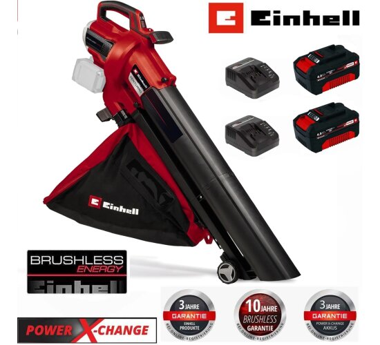 Einhell 36V Laubsauger / Bläser VENTURRO 36/240 2x 18V Akku 4.0 Ah 2 x Ladegerät