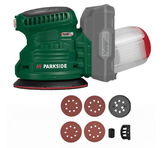 PARKSIDE Akku-Exzenterschleifer PAEXSG 20-Li  mit 4 Schleifblättern, ohne Akku