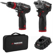 PARKSIDE PERFORMANCE 12V Akku-Bohrschrauber PBSPA, Schlagschrauber PDSSAP 2x Akku 2 Ah