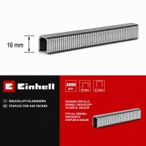 Einhell Klammern 3.000 Stk, 5,7 x 16 mm für Fixetto...