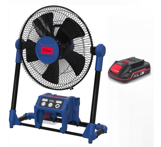 Güde Netz + Akku Ventilator 18 V + 230 V ) mit Akku 2.0 Ah, Ladegerät
