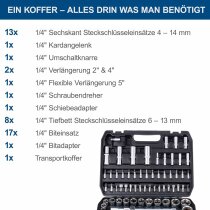 Scheppach Werkzeugkoffer TB97 Steckschlüsselsätz  94 tlg.