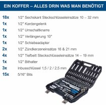 Scheppach Werkzeugkoffer TB97 Steckschlüsselsätz  94 tlg.