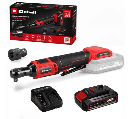 Einhell Akku-Ratschenschrauber TE-RW 18/60 Li 18 V, 60 Nm, 3/8" Akku 2,5 Ah