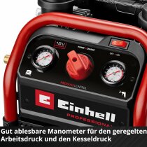 Einhell Professional Akku-Kompressor SILENZZO 18160 8 bar + Druckluft Set