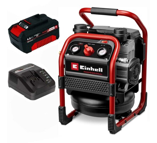 Einhell Professional Akku-Kompressor SILENZZO 18/160 8 bar +Akku 4.0 Ah