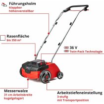 Einhell Akku-Vertikutierer-Lüfter GC-SC 36/31 Li-...