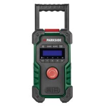 PARKSIDE DAB Akku-Baustellen Garten Radio PBR 20-Li USB, Akku 2.0 Ah, Ladegerät